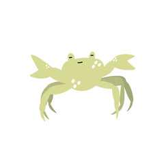 Cute crab in Scandinavian style on a white background. Vector hand drawn kids illustration. Sea ocean. Underwater world