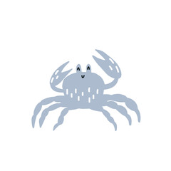 Cute crab in Scandinavian style on a white background. Vector hand drawn kids illustration. Sea ocean. Underwater world