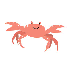 Cute crab in Scandinavian style on a white background. Vector hand drawn kids illustration. Sea ocean. Underwater world