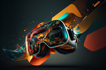 Illustration of a futuristic VR Headset - Created with Generative Ai