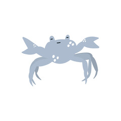 Cute crab in Scandinavian style on a white background. Vector hand drawn kids illustration. Sea ocean. Underwater world