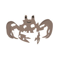 Cute crab in Scandinavian style on a white background. Vector hand drawn kids illustration. Sea ocean. Underwater world