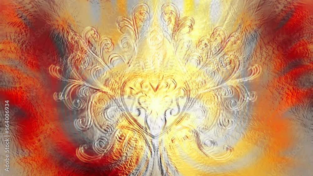 Aufkleber tree of life symbol on structured ornamental background, yggdrasil. Loop Animation