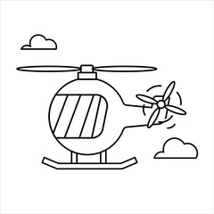 helicopter cartoon in vector art for coloring