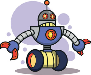 Little funny Robot cartoon vector