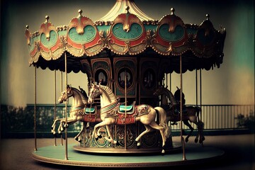 beautiful carousel, vintage , game for kids