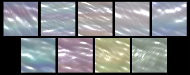 Set of seamless freshwater pearl pattern textures -  polished cross section Mother-of-pearl surface background
