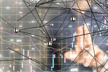 stock market graph business digital - connection