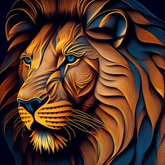 Pop Art Lion (AI) - obrazy, fototapety, plakaty