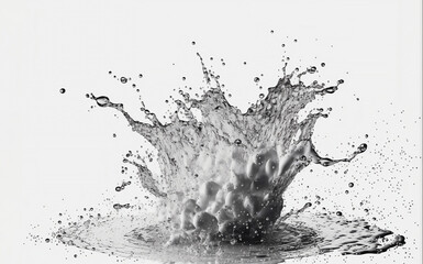 Obraz premium Cosmetics Hydro Essence water for moisturizer. Liquid splash bubble or molecule chemical structure on water background. Cosmetics Hydro power treatment. Purifying natural product. Generative AI.