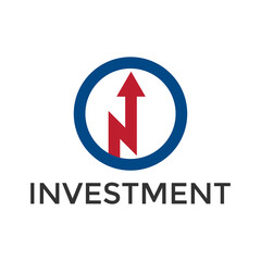 Marketing logo design, investment logo design vector template, Circle with growth concept