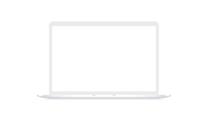 White laptop mockup. Front view. Vector EPS 10