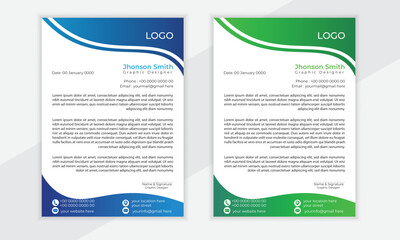 Modern business Letterhead design template.