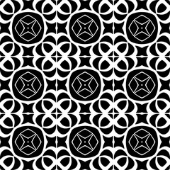 Vector pattern in geometric ornamental style. Black and white color.
Simple geo all over print block for apparel textile, ladies dress, fashion garment, digital wall paper.
