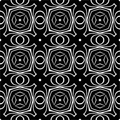 Vector pattern in geometric ornamental style. Black and white color.
Simple geo all over print block for apparel textile, ladies dress, fashion garment, digital wall paper.
