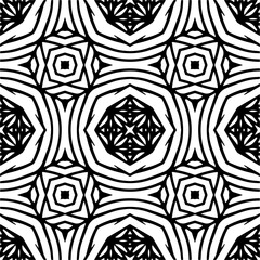 Vector pattern in geometric ornamental style. Black and white color.
Simple geo all over print block for apparel textile, ladies dress, fashion garment, digital wall paper.
