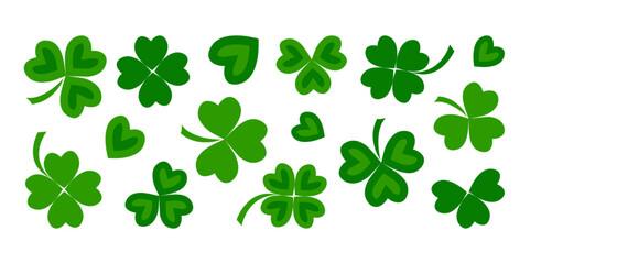 Green clover vector icon, shamrock leaf for Patricks day, ireland plant, lucky symbol isolated on white background. Celtic spring illustration
