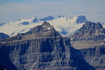 View towards Lyells Icefield at the summit of mount Noys