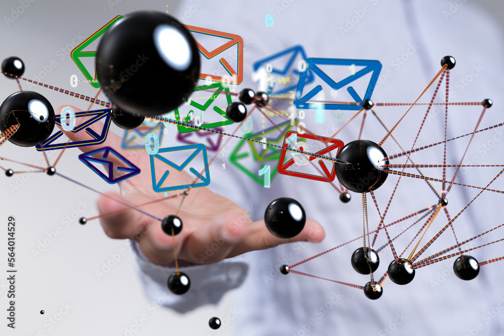 Aufkleber mail communication support contact concept service - connection