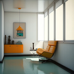 Mid Century Modern and Minimalist Interior Photography created with Generative AI Technology
