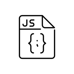 JS file color line icon. Format and extension of documents
