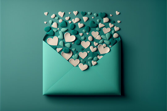 ove letter with hearts as a gift for Valentine's Day