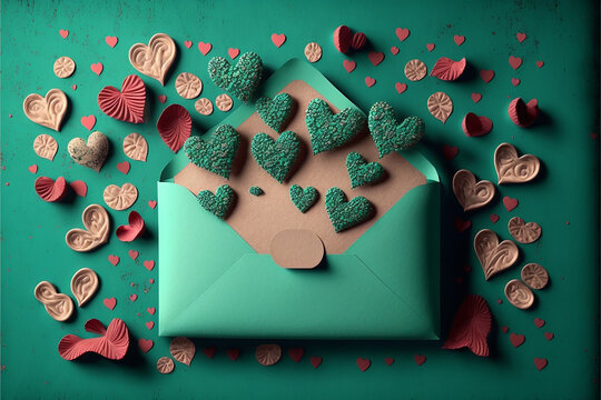 ove letter with hearts as a gift for Valentine's Day