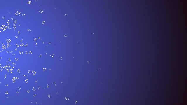Flying Musical Notes Animation, Rendering, Background, Loop
