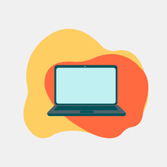 Laptop flat vector icon illustration