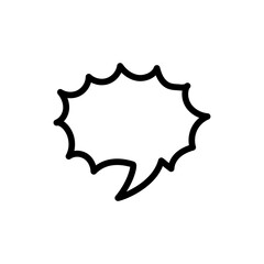 Speech bubble sharp form color line icon.  Communication cloud.