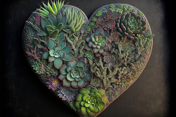 heart made from flowers generative ai