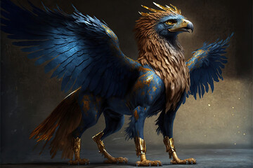 A beautiful ancient griffin created with Generative AI technology