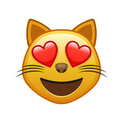 Cat with hearts in eyes Large size of yellow emoji face