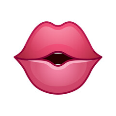 Female red lips Large size icon for emoji smile