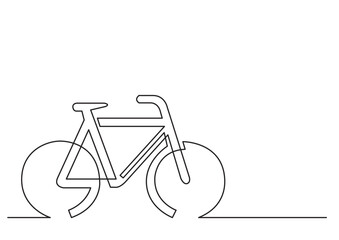 continuous line drawing vector illustration with FULLY EDITABLE STROKE of bicycle sign