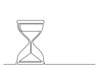 continuous line drawing vector illustration with FULLY EDITABLE STROKE of hourglass