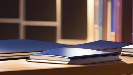 notebooks on the table, books, reading, study, business, Generative AI