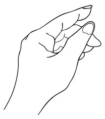 Hand Drawn Sketch of Hand Signs Gestures, Pointing, Touching or Holding.
