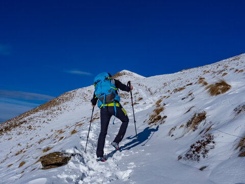 Mountaineering scene on the Italian alps