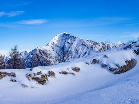Winter view of Mount Legnone