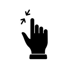 Zoom Gesture, Hand Finger Swipe Up and Down Silhouette Icon. Reduce Screen, Rotate on Screen Glyph Pictogram. Gesture Slide Up and Down Icon. Isolated Vector Illustration