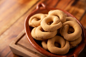 Coricos. Also known as Harinillas de maiz crudo, Tacuarines, Ensecos, Biscochos, Biscochuelos, Coricochis or Pemoles..Mexican cookies made with cornmeal.