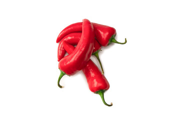 Red hot chili pepper isolated on a white background.