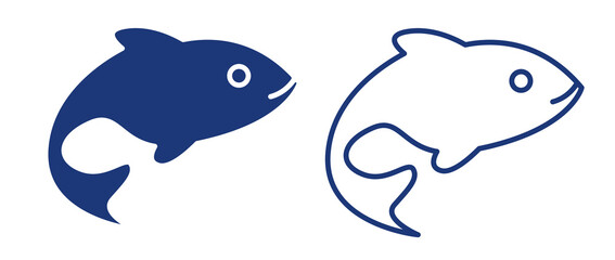 fish shape icon illustration