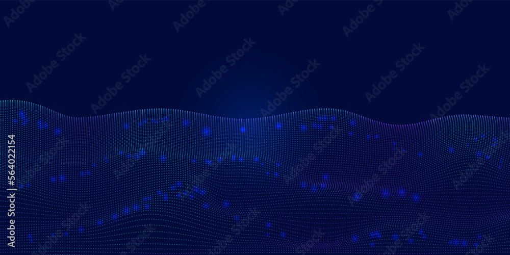 Poster abstract technology background in the form of a wave. social network or business big data connection
