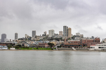 San Francisco Pier and Cityscape in Background.