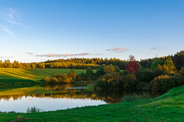 autumn landscape with lake