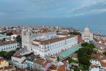 Fototapeta premium Church and Monastery of Sao Vicente de Fora, Monastery of St. Vincent Outside the Walls. 17th century church and monastery in the city of Lisbon, Portugal. National Pantheon Church of Santa Engracia
