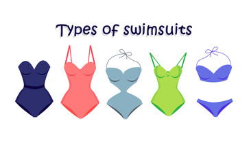Vector illustration icon of swimsuit, for typography and digital use. Beach women fashion, create your design, design element, coloring.