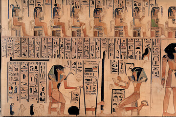 ancient egyptian wall painting, generative ai